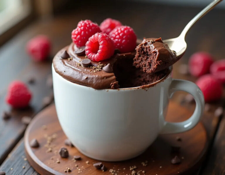 Chocolate Raspberry Mug Cake