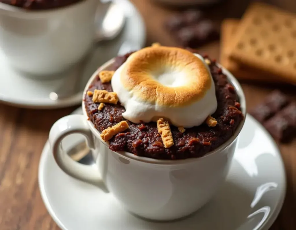 s'mores cake in a mug
