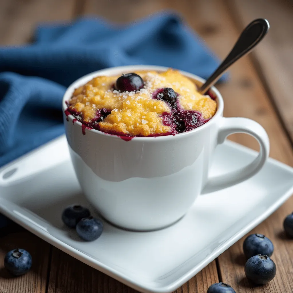 blueberry muffin in a mug