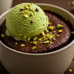 chocolate pistachio mug cake