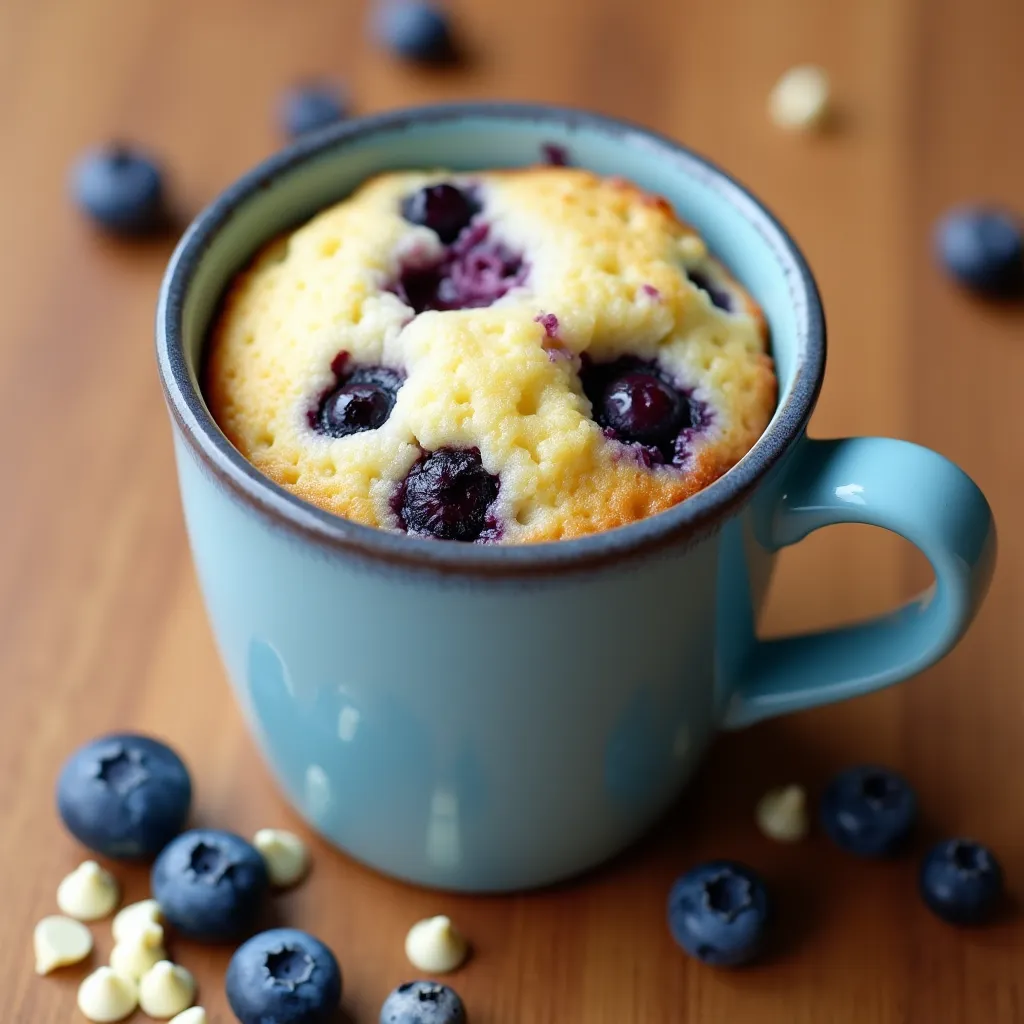 Blueberry White Chocolate Mug Cake Recipe
