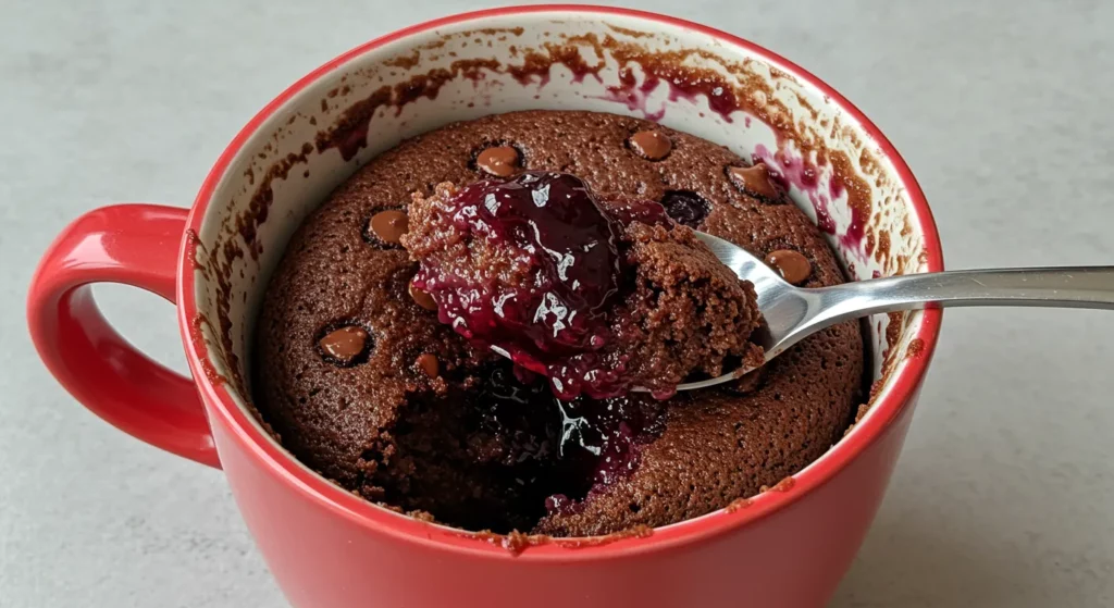 Easy Chocolate Blueberry Cake in a Mug