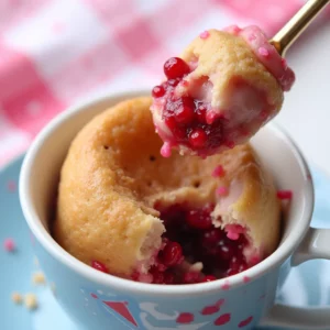 White Chocolate Raspberry Mug Cake