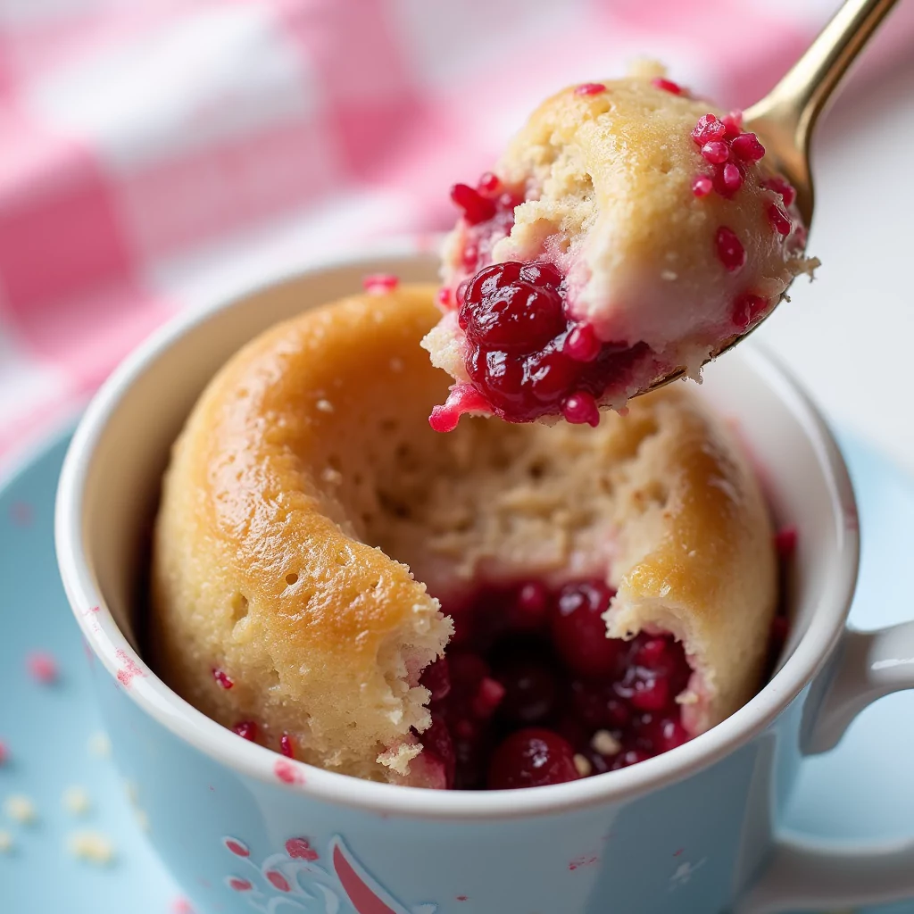 White Chocolate Raspberry Mug Cake Recipe