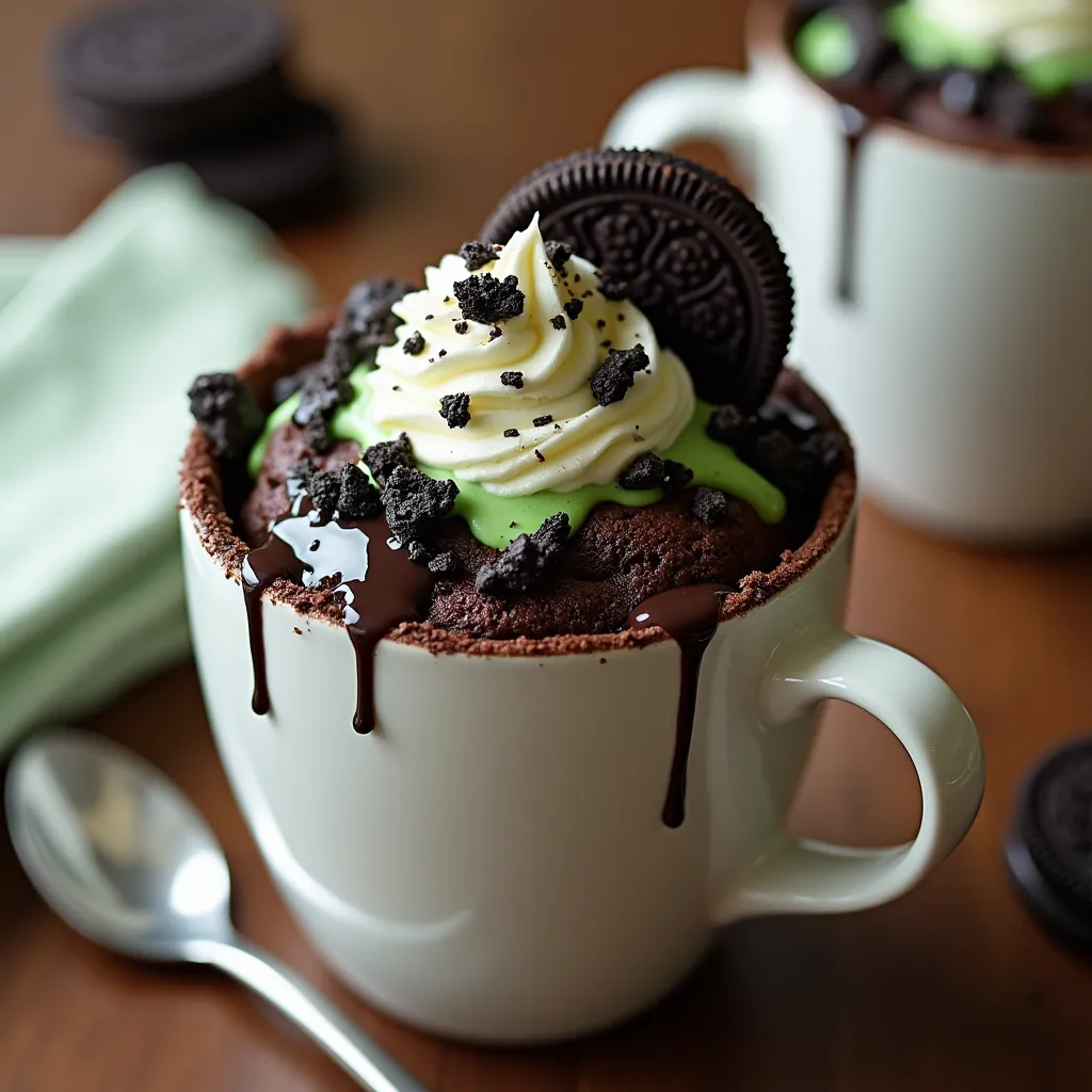 Easy Chocolate Mint Oreo Mug Cake