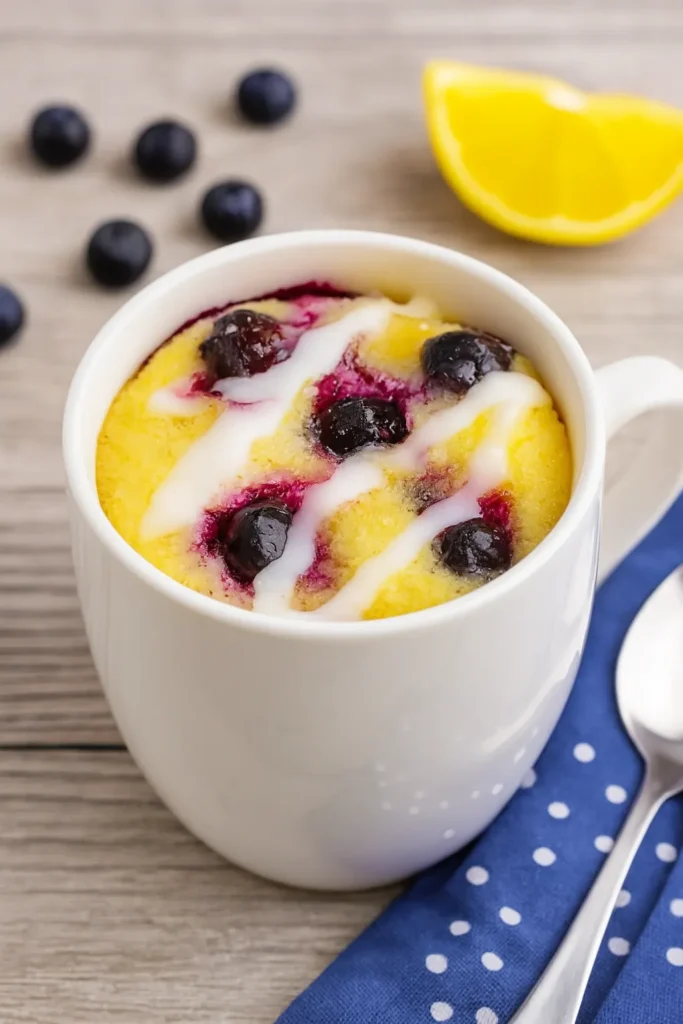 Easy Lemon Blueberry Mug Cake