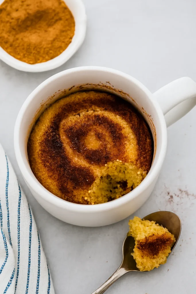 Microwave Cinnamon Roll Mug Cake