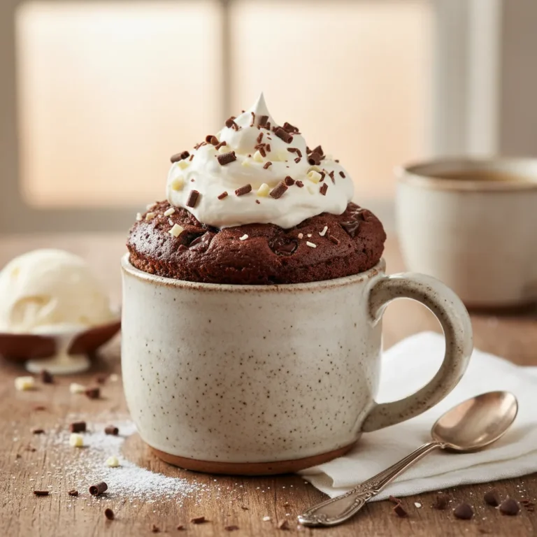 Triple Chocolate Mousse Microwave Mug Cake