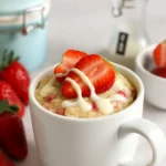 White Chocolate Strawberry Mug Cake