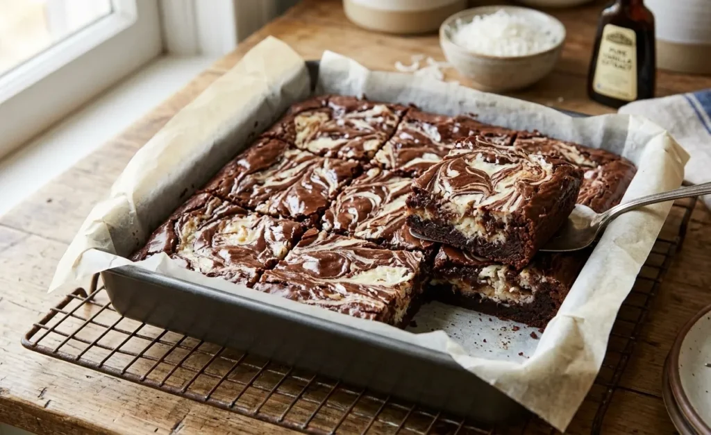 Easy Coconut Swirl Brownies