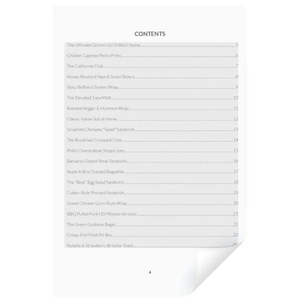 Simple Yummy Sandwiches Ebook contents Simple Yummy Sandwiches Ebook contents
