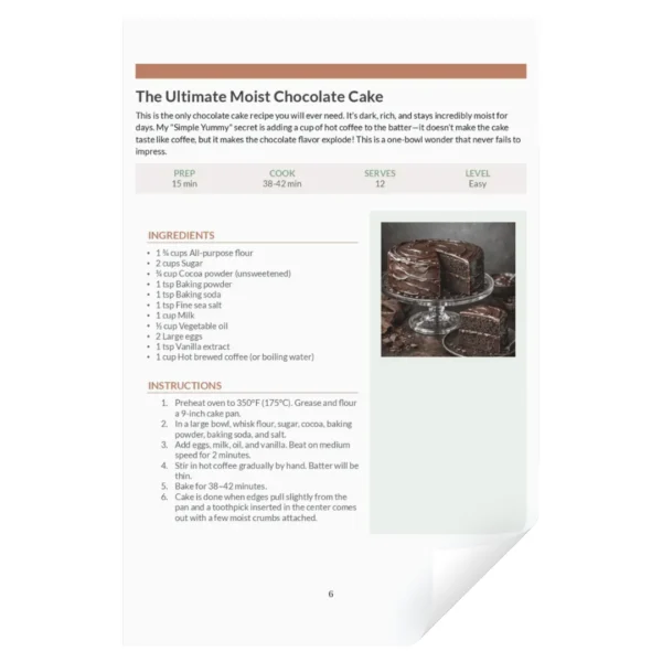 moist chocolate cake recipe