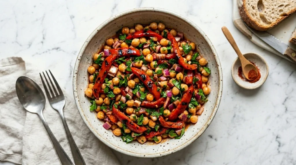Chickpea and Roasted Pepper Salad
