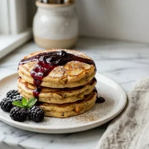 Apple Yoghurt Pancake with Blackberry Sauce