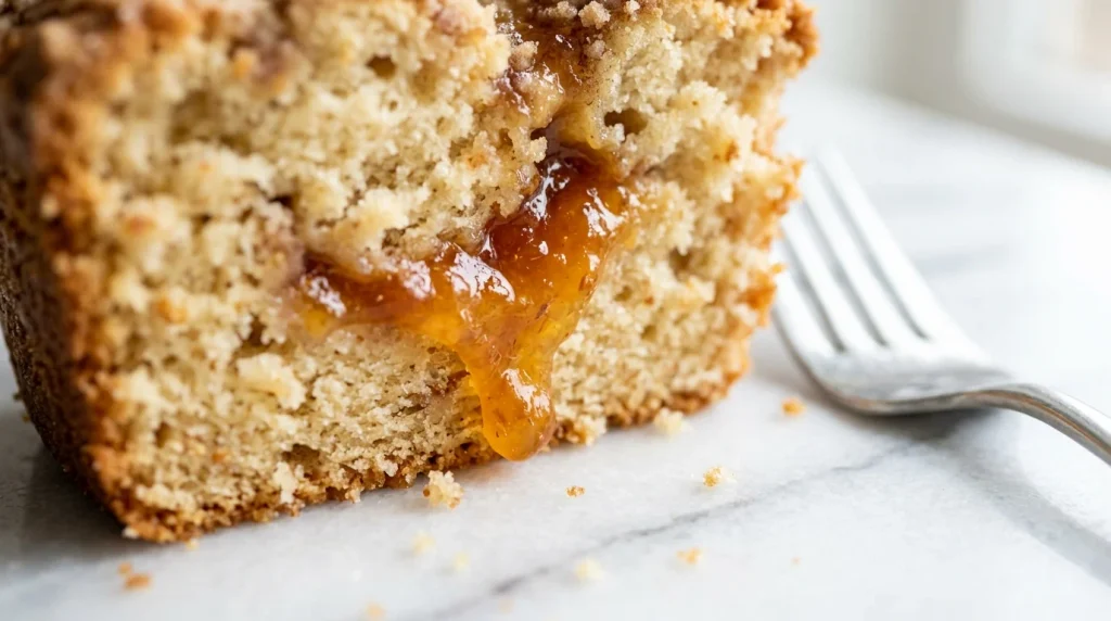 Apricot coffee cake slice