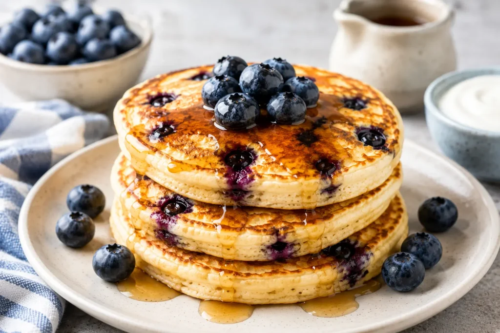 Blueberry Greek Yogurt Pancakes
