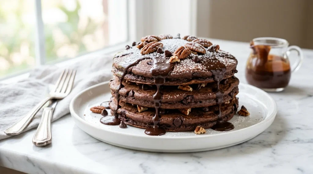 Chocolate Pecan Pancakes