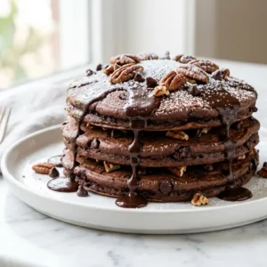 Chocolate Pecan Pancakes