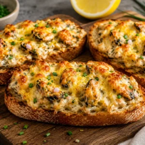Creamy Mussel Open Ciabatta Sandwiches