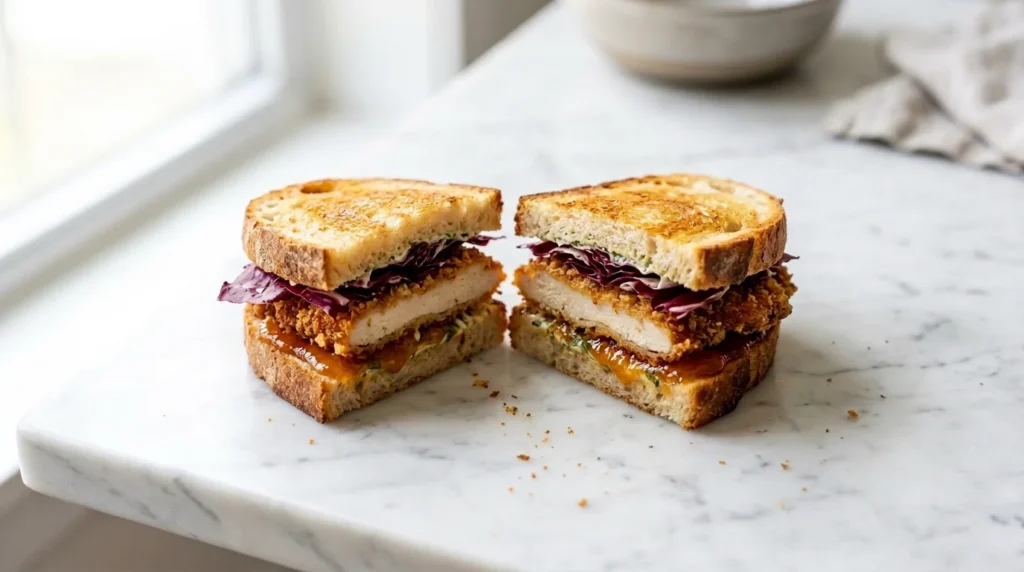 Crispy Chicken Schnitzel Sandwiches with Zesty Horseradish Cream