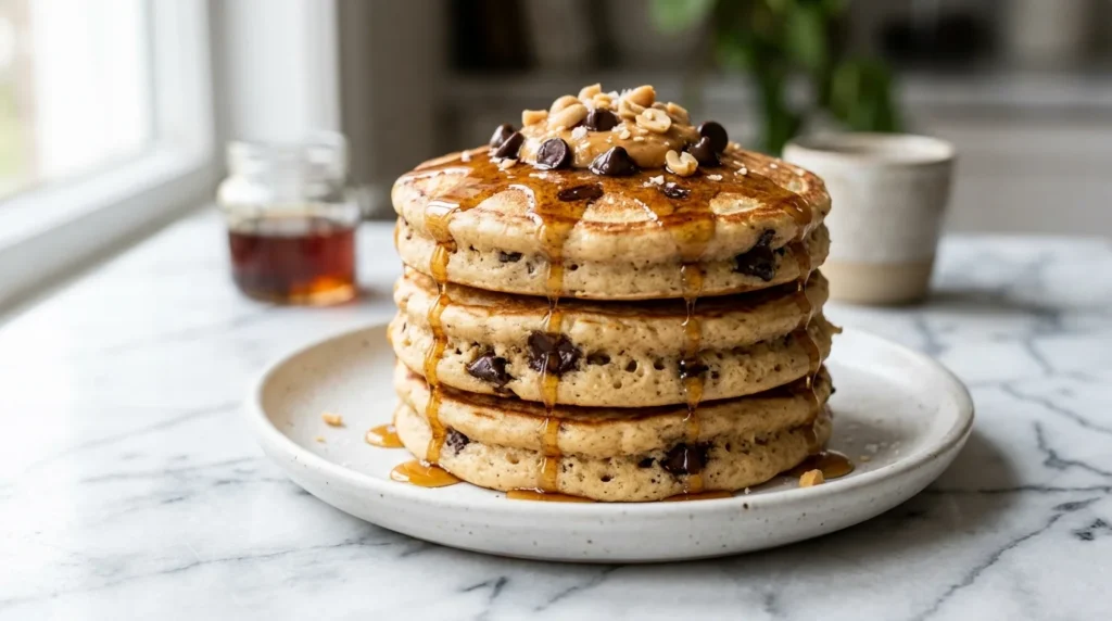 Peanut Butter Chocolate Chip Pancakes
