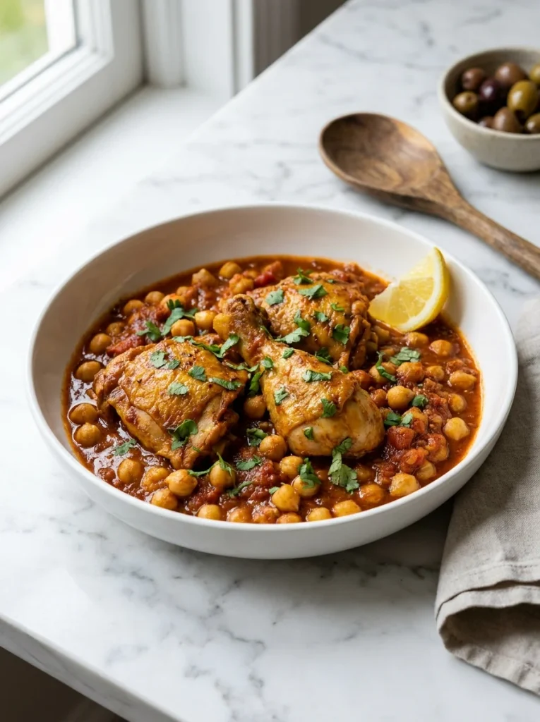 Chicken with Chickpeas in a Rich Tomato Sauce