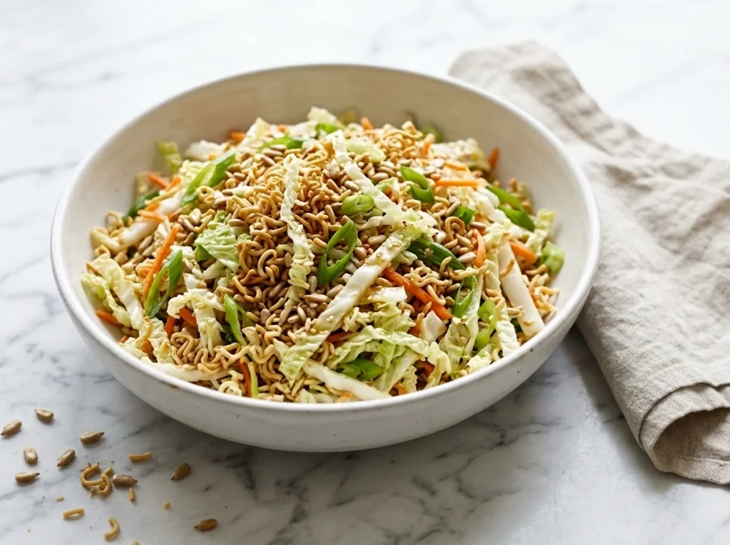 Ramen Coleslaw in bowl