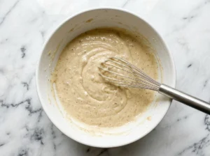Whisking banana cake batter
