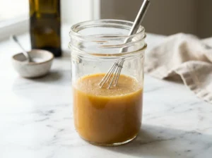 dressing in glass jar