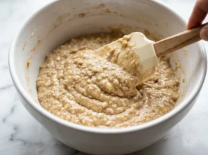 textured banana bread batter