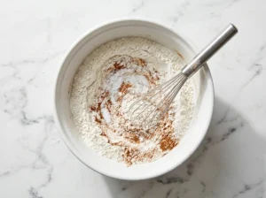 whisking of dry ingredients for banana bread recipe